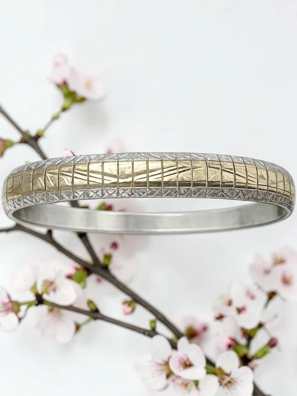 Vintage Milor Italy Two-Tone Bracelet - Gold Vermeil & Silver - Classic